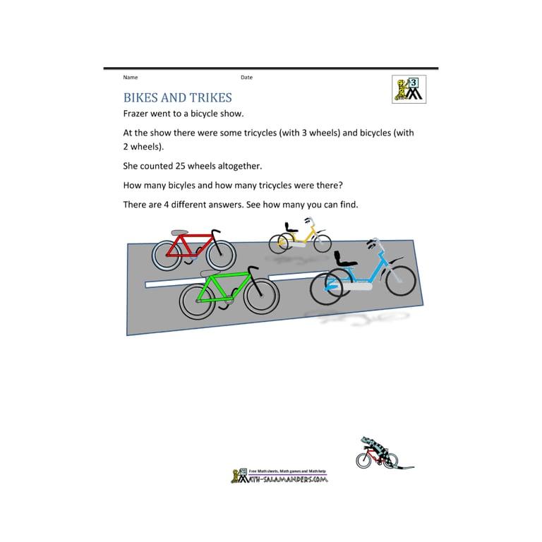 Basisonderwijs Werkblad | Fietsen en Driewielers