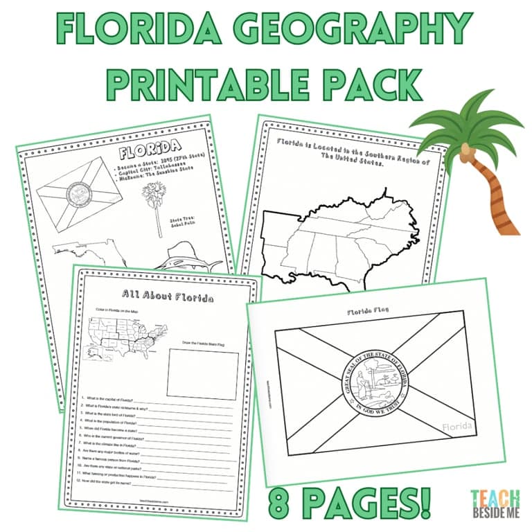 Basisonderwijs Lespakket | Florida State Geography Printable Pack