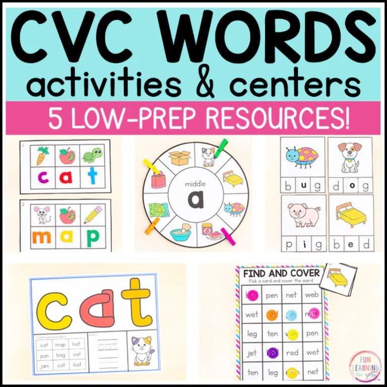 Basisonderwijs Materiaal | CVC-Woorden Activiteiten en Centra