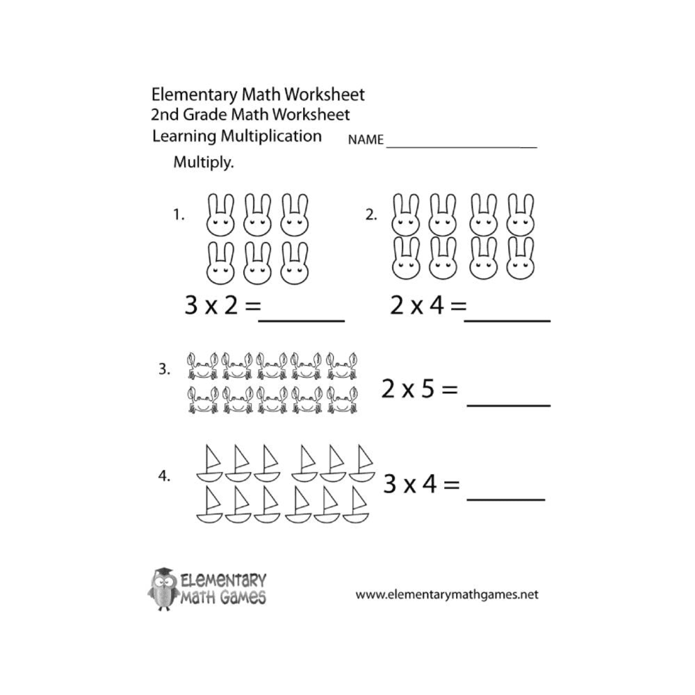 Basisonderwijs Werkblad | Vermenigvuldigen in het Tweede Leerjaar (Engelstalig)