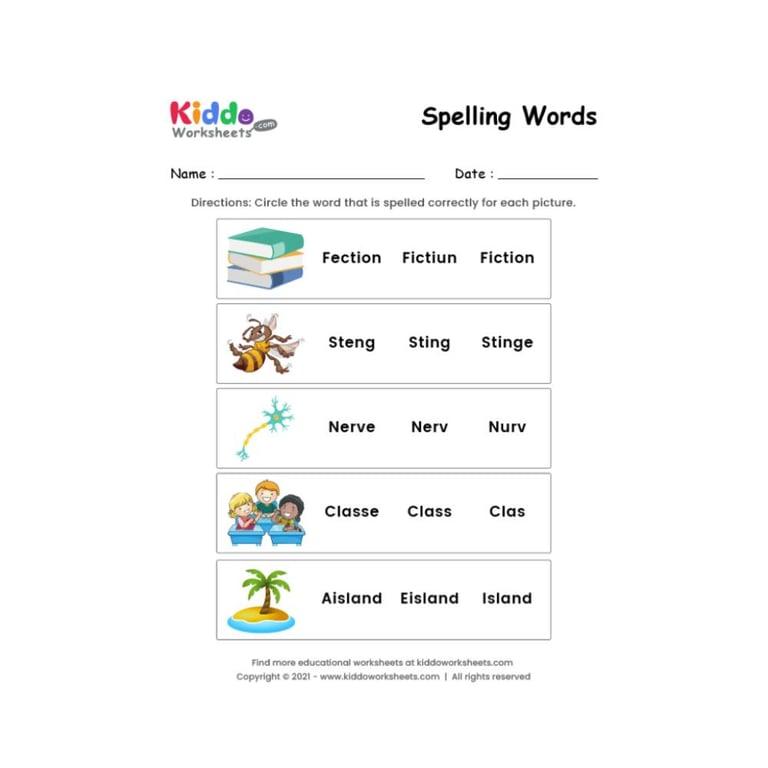 Basisonderwijs Werkblad | Spelling Woorden