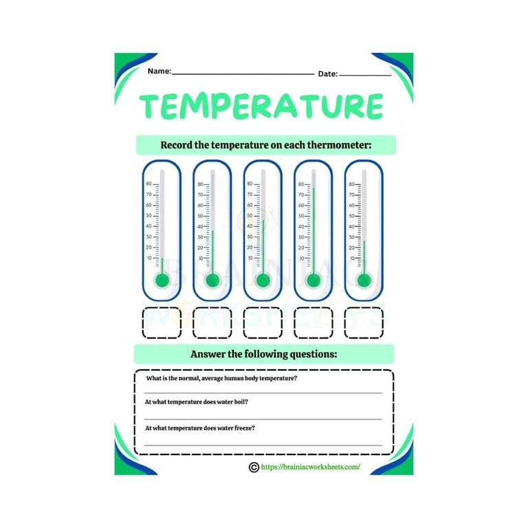 Basisonderwijs Werkblad | Temperatuurmeting Wetenschap Voor Klas 5