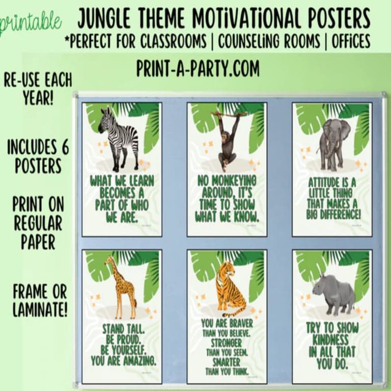 Basisonderwijs Poster | Klaslokaaldecor - Motiverende Posters met Junglethema