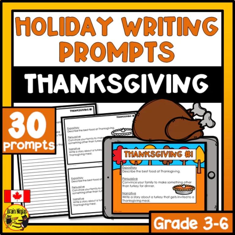 Basisonderwijs Materiaal | Schrijfopdrachten voor Thanksgiving - Papier en Digitaal