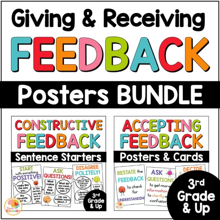 Basisonderwijs Poster | Constructieve Feedback Geven en Ontvangen voor Kinderen Bundel