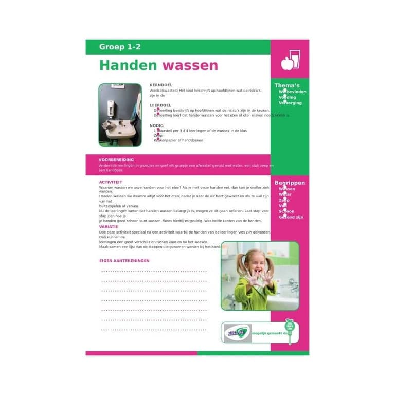 Basisonderwijs Handen Was Activiteit en 48 Woordkaarten Groenten en Fruit voor Groep 1-2