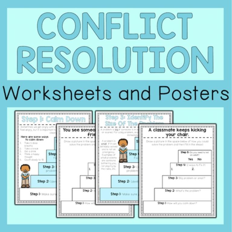 Basisonderwijs Lespakket | Conflictoplossingswerkbladen en Posters voor Kinderen