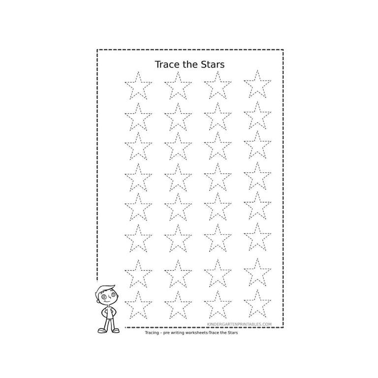 Basisonderwijs Werkblad | Traceren van Sterren Printable