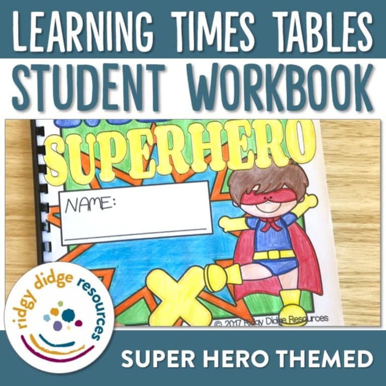 Basisonderwijs Werkboek | Tijdtabellen Leerling Werkboek Superheld Thema (Engelstalig)
