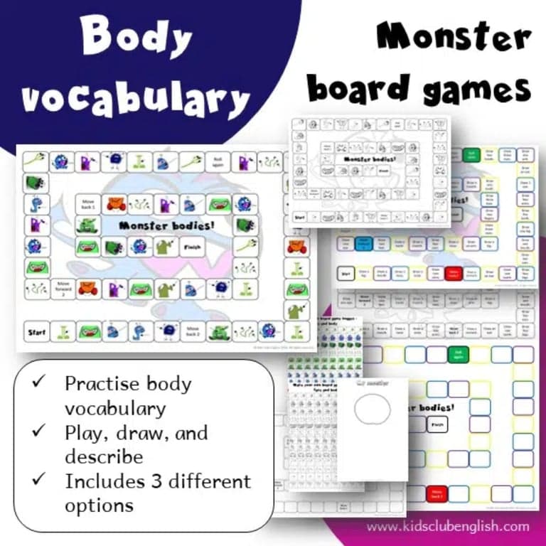 Basisonderwijs Spel | Lichaamsdelen Monster Bordspellen